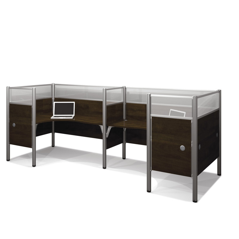 Bestar Double SidebySide LDesk Workstation with 8 Privacy